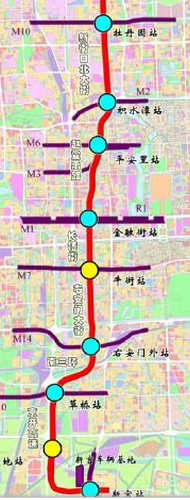 北京地铁快线19号线线路图|北京地铁快线19号