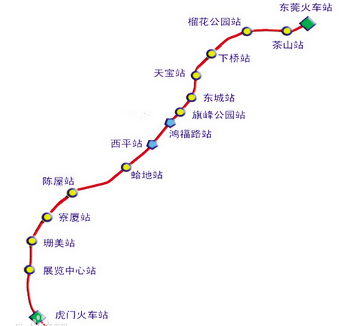 东莞地铁2号线最新线路图|东莞地铁2号线最新
