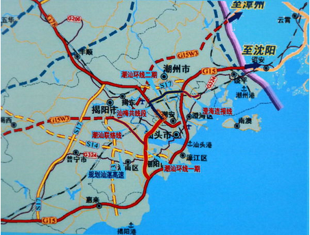 潮汕环线高速公路地图图片